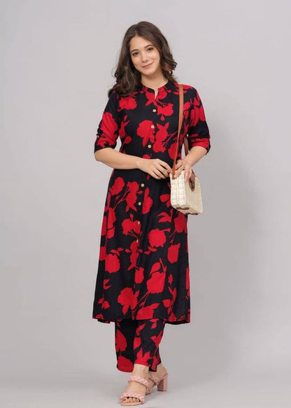 A-LINE KURTI PANT SET – STYLISH & COMFORTABLE ETHNIC WEAR 001 – Kanchipuram Lakshaya Silks