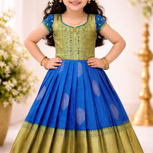 Premium Kids Lehenga Choli – Pure Kanchipuram Silk  (Size: 0 - 3 years age)