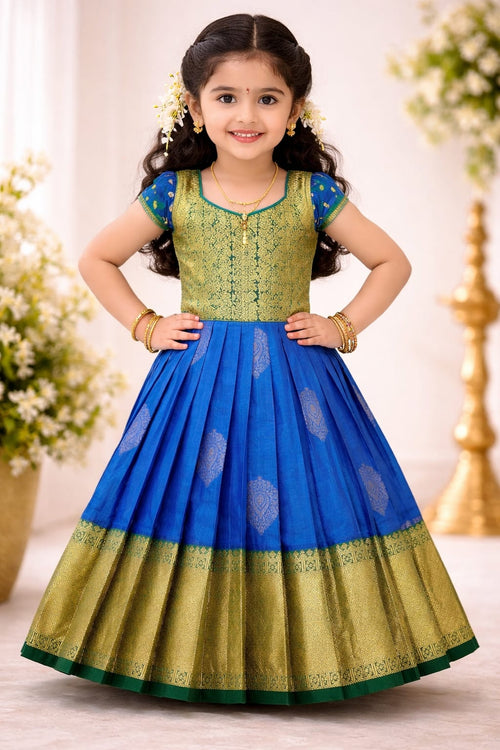 Premium Kids Lehenga Choli – Pure Kanchipuram Silk  (Size: 0 - 3 years age) – Kanchipuram Lakshaya Silks