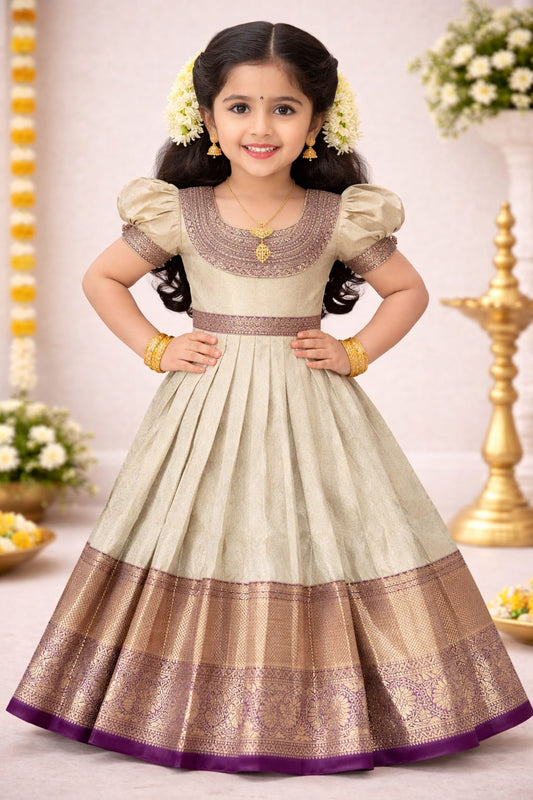 Kids Semi Silk Lehenga Choli – Traditional Ethnic Wear (Size: 3 - 4 years age)