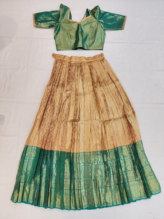 Premium Kanchipuram Pure Silk Lehenga Choli – Traditional Festive Wear (Size: 36 - 40)