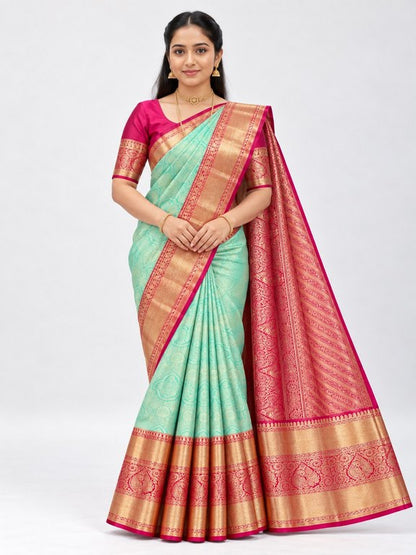 Trendy Kanchipuram Blended Bridal Silk Sarees 002 – Kanchipuram Lakshaya Silks