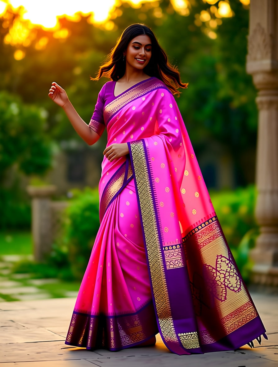 Trendy Rust Orange Vaira Oosi Silk Sarees 172