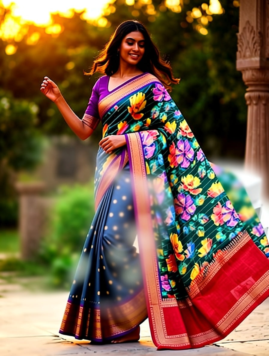 Kanchi Blended Trendy Fancy Silk Saree 821