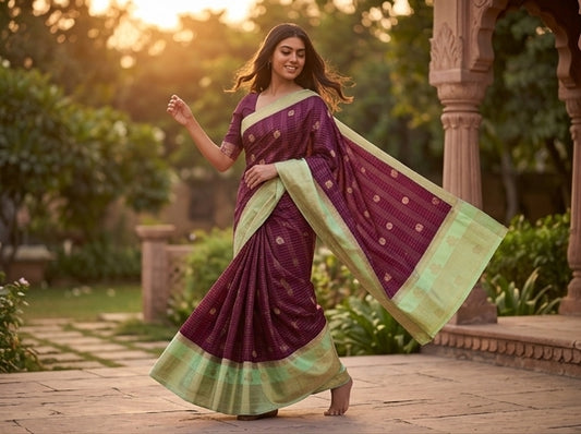 Kanchipuram Blended Korvai Silk Sarees 1211