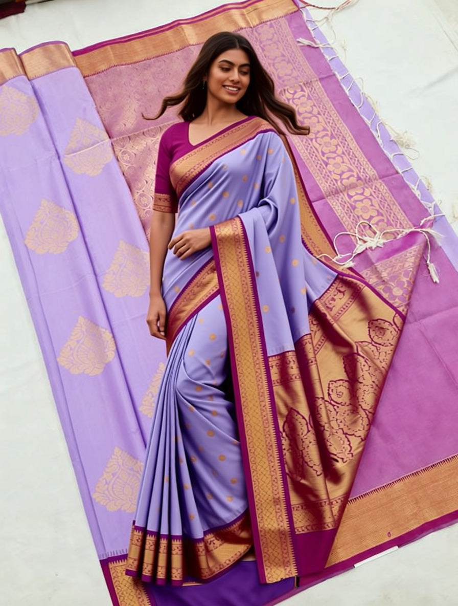 Kanchi Blended Trendy Soft Silk Saree 811