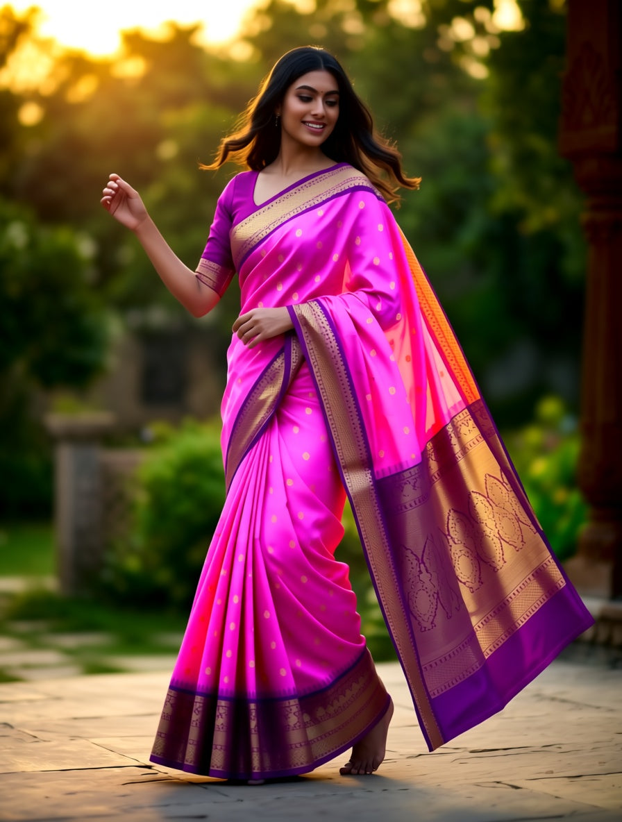 Trendy Rust Orange Vaira Oosi Silk Sarees 171