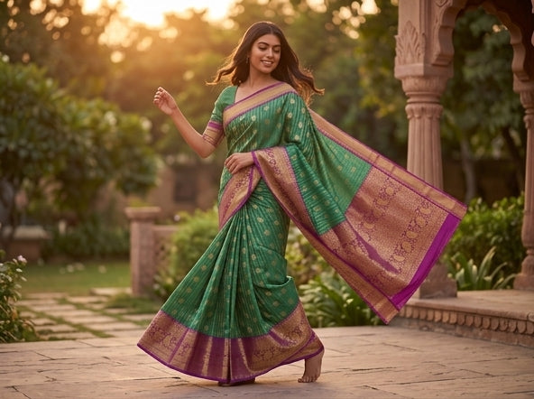 Kanchipuram Blended Vintage Bridal Silk Sarees 276