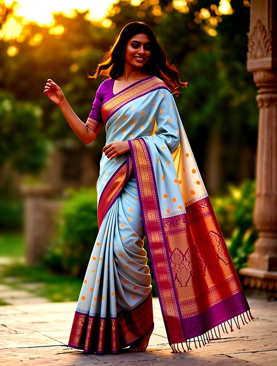 Kanchi Blended Trendy Soft Silk Saree 803