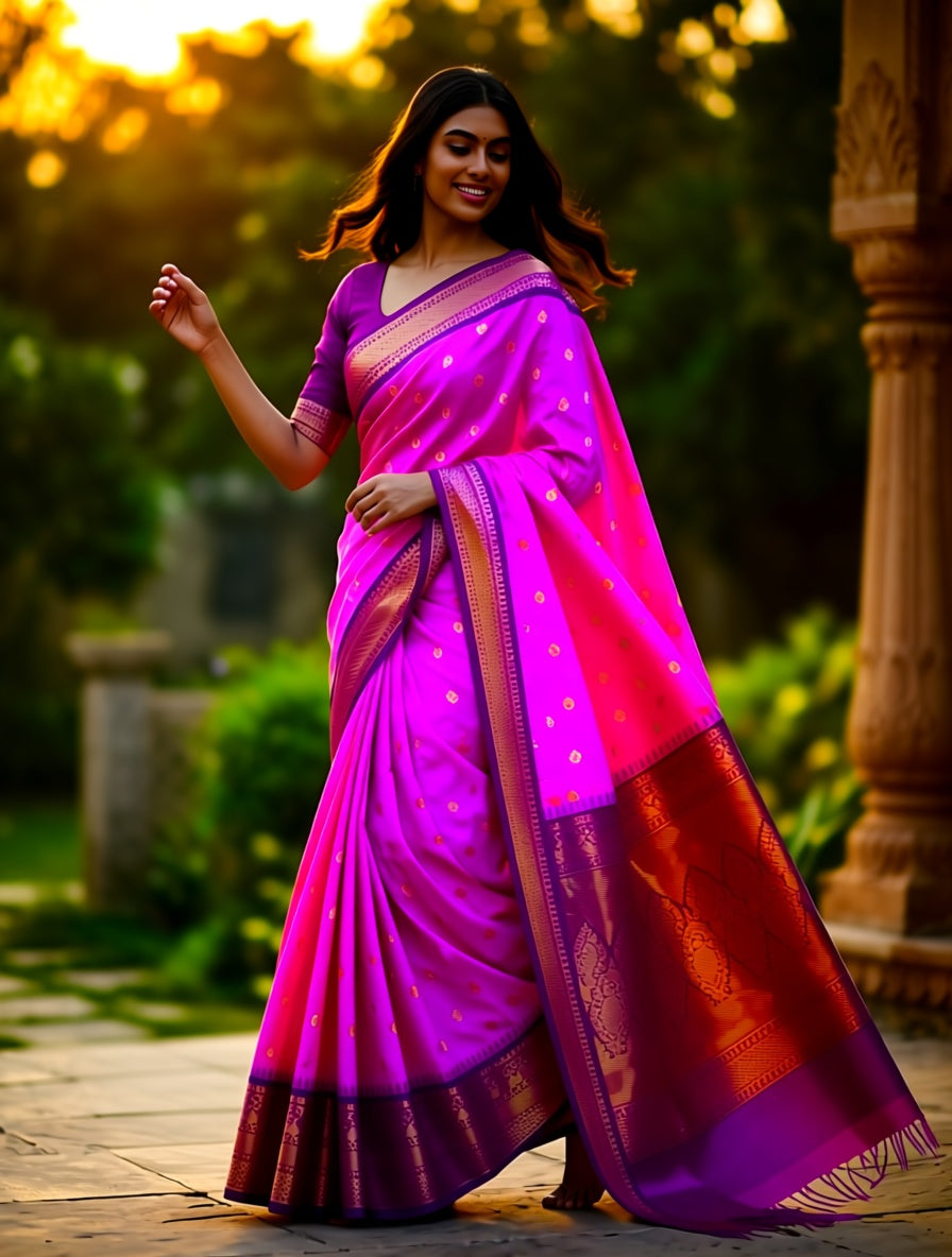 Kanchi Blended Trendy Soft Silk Saree 810