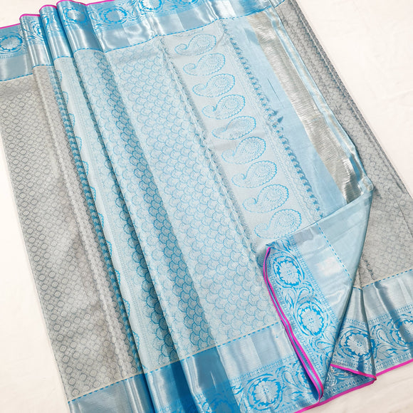 Kanchipuram Pure Handloom High Tissue Silk Saree 023